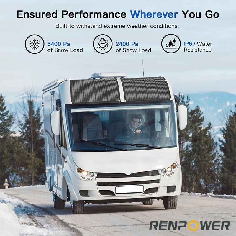200W Bc Flexible Mono Solar Panel Kit for 12V Battery off-Grid RV Van