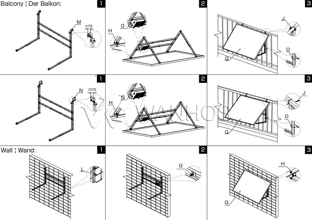 Solar Balcony Mounting System Details