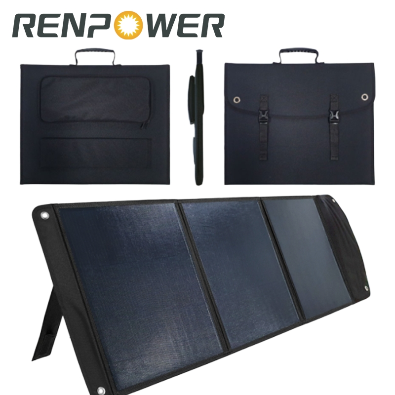 Monocrystalline 100W 12V Portable Foldable Solar Panel Kit for Camping RV Boat
