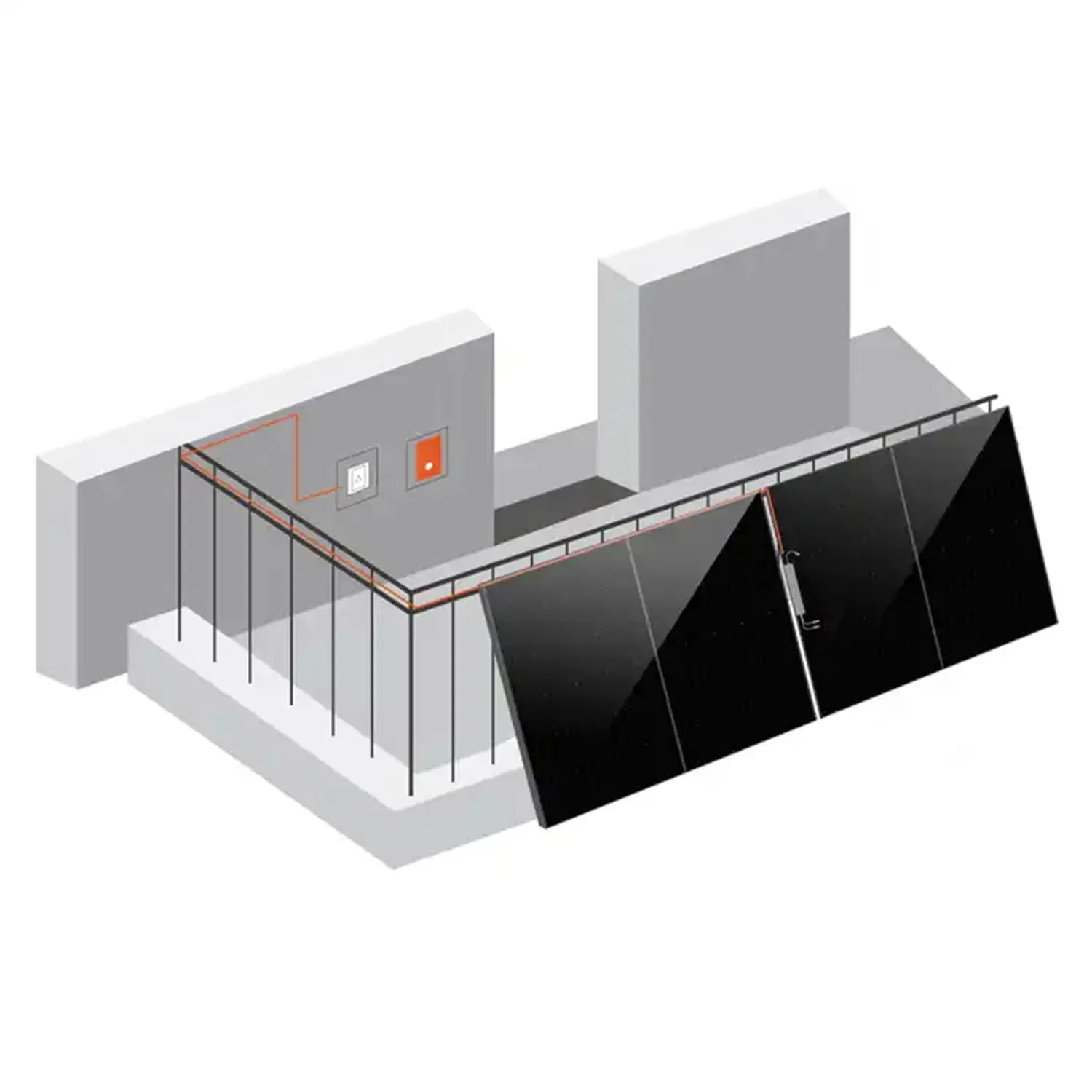 Most-Popular Balcony on Grid PV System Balcony Hanging Solar Power System