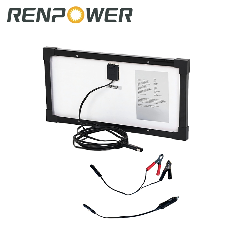 10watt Mono Solar Panel Kit for 12V Battery Home Camping Boat RV