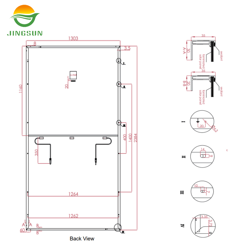 Jingsun Factory Price 720W 725W 750W N-Type Facial Solar Panels Shingled for Home Commercial