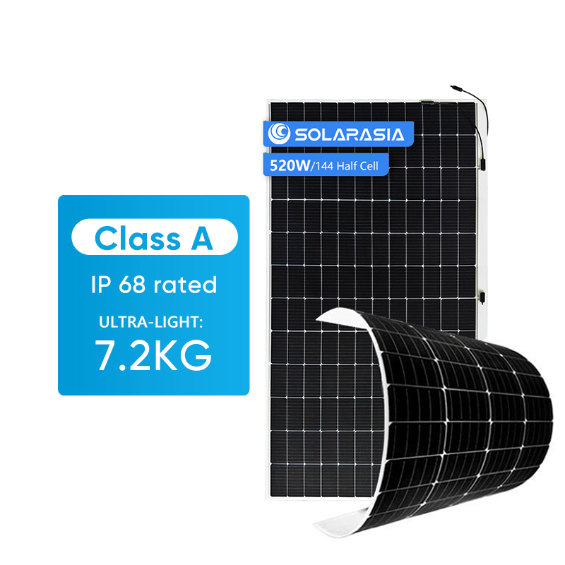 Wholesale Sunman Flexible Monocrystalline Solar Panel 520W 550W Half Cell 2026 High Efficiency Lightweight Flexible Module for Low Load Roof BIPV