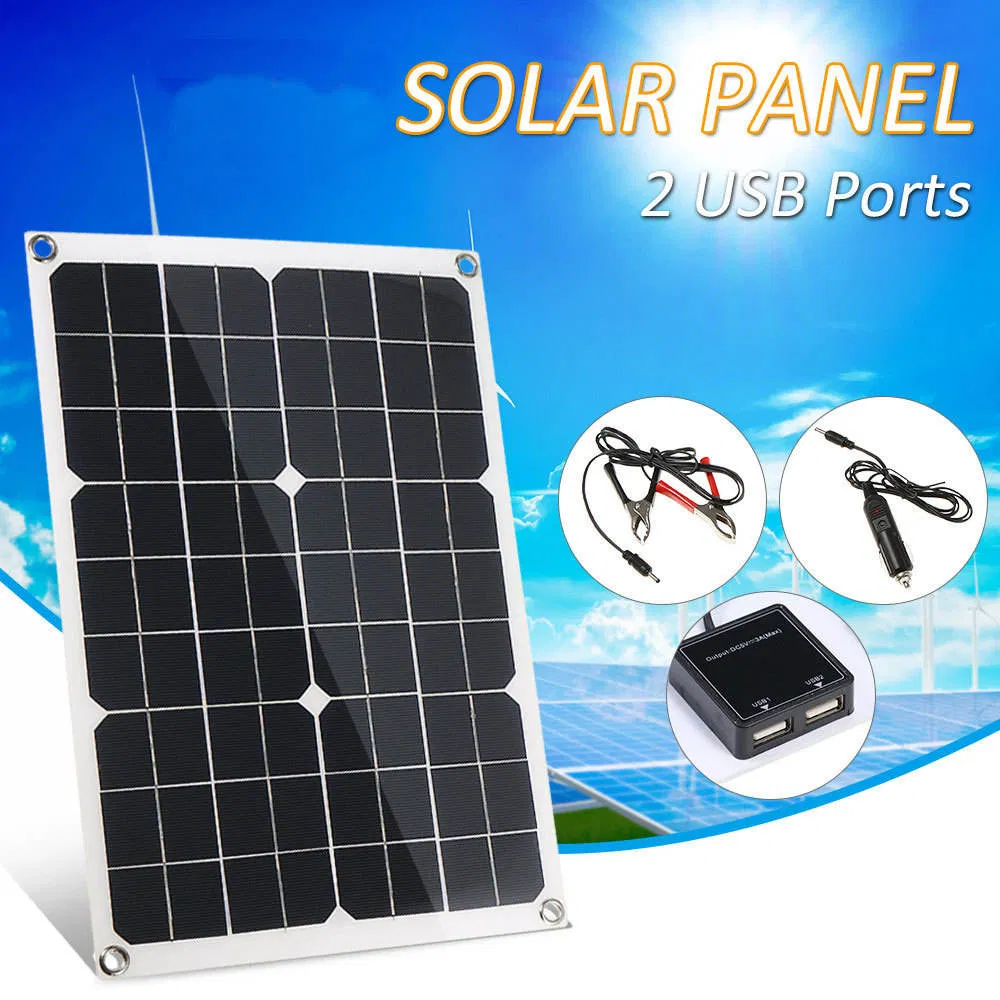 20W 18V Bendable Semi-Flexible Portable Monocrystalline Silicon Solar Panel Charger for 20V Batteries in RV Boat Car Marine Use