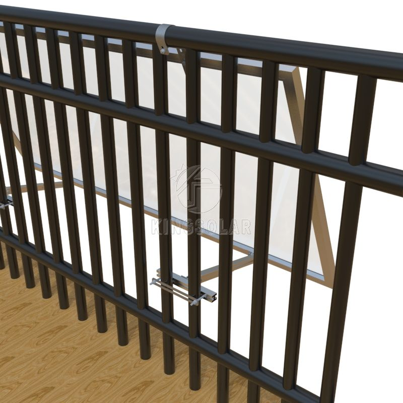 Aluminum Alloy Solar Photovoltaic Adjustable Angle Bracket Mounting System for Balcony Railings