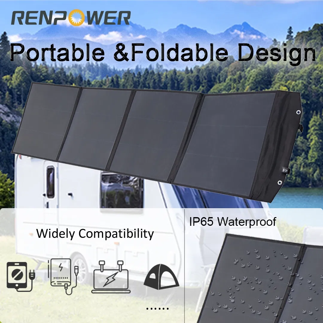 Monocrystalline 100W 12V Portable Foldable Solar Panel Kit