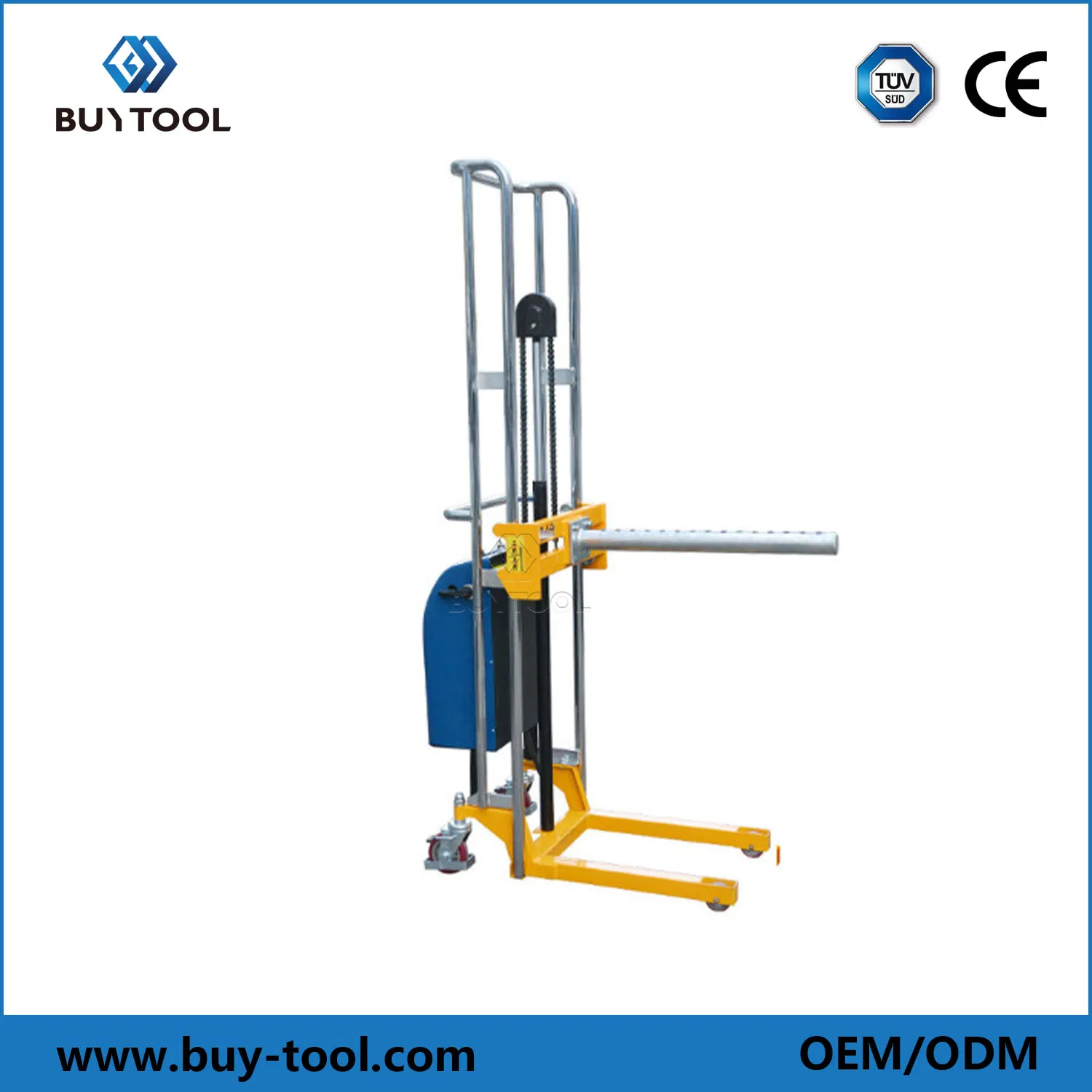 Portable Semi Electric Stacker with Adjustable Fixed Fork
