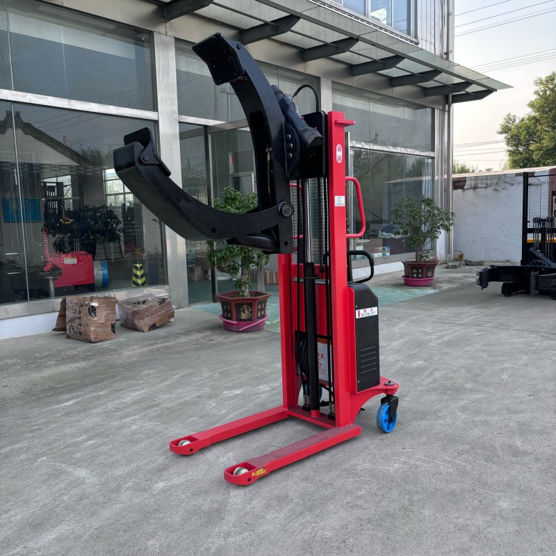 Rotates 360 Degrees Semi Electric Drum Stacker Roll Lifter with Roll Clamp