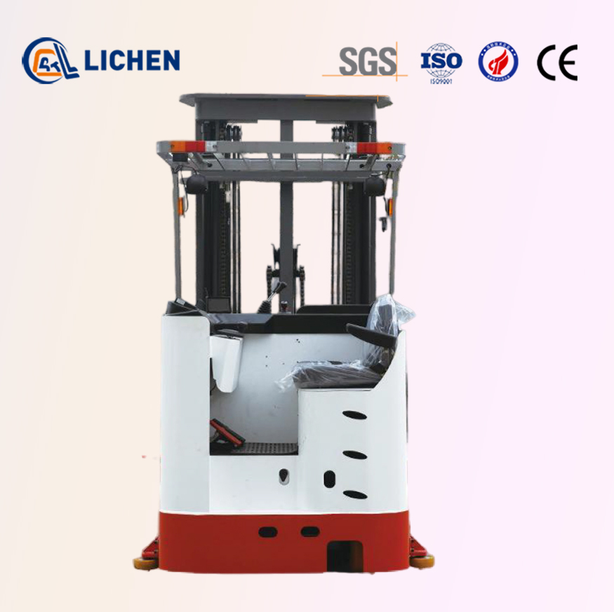 Full Electric Very Narrow Aisle Turret Truck 1.6t 3-Way Pallet Stacker Seated Three-Way Stacking Truck for Sale