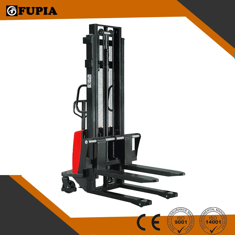 Factory Price Lifting Height 3m Hugo 1ton Half Electric Forklift Semi Electric Stacker