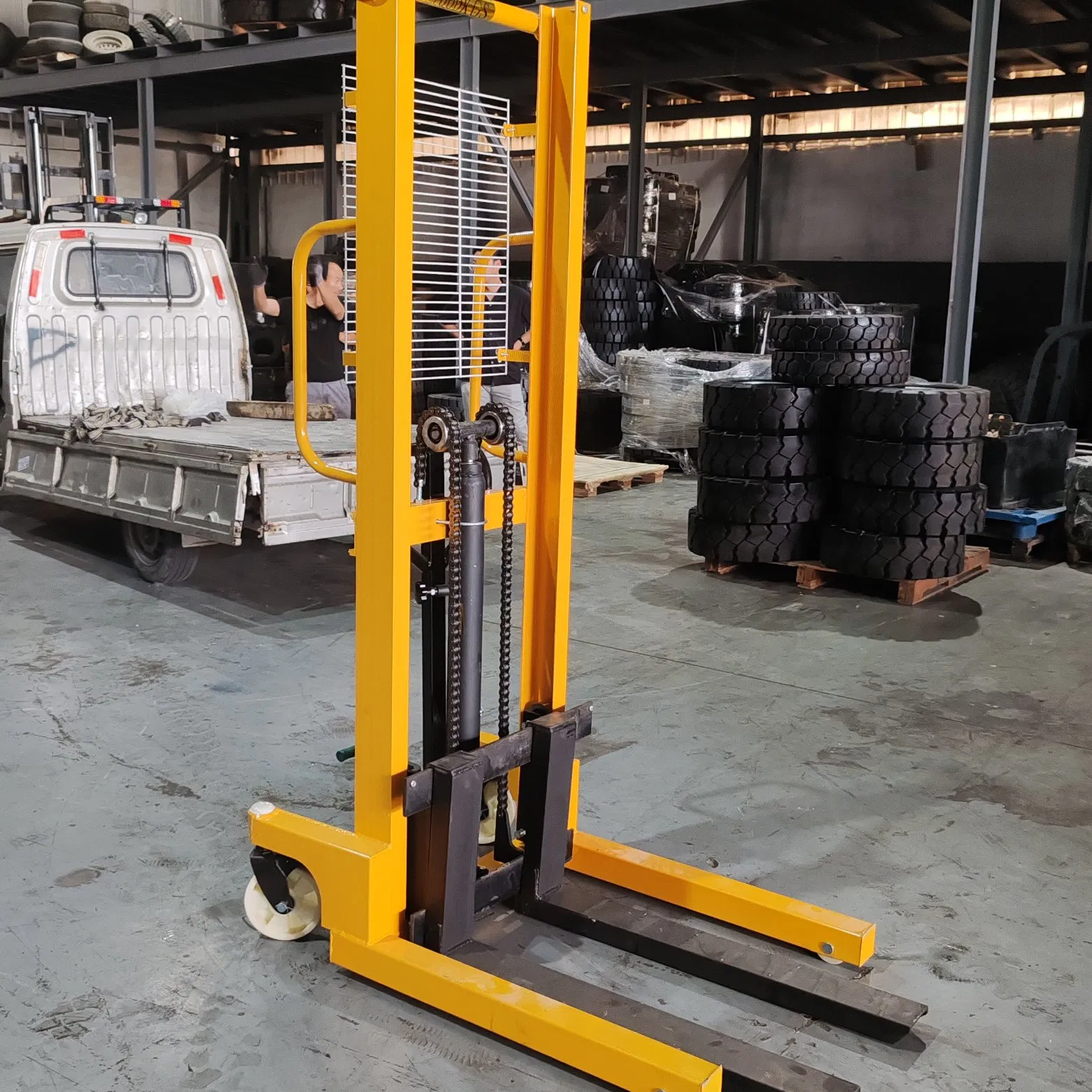 New Hydraulic Manual Hand Stacker Forklift 1000kg Manual Fork Lift Stacker 1.6m Lift