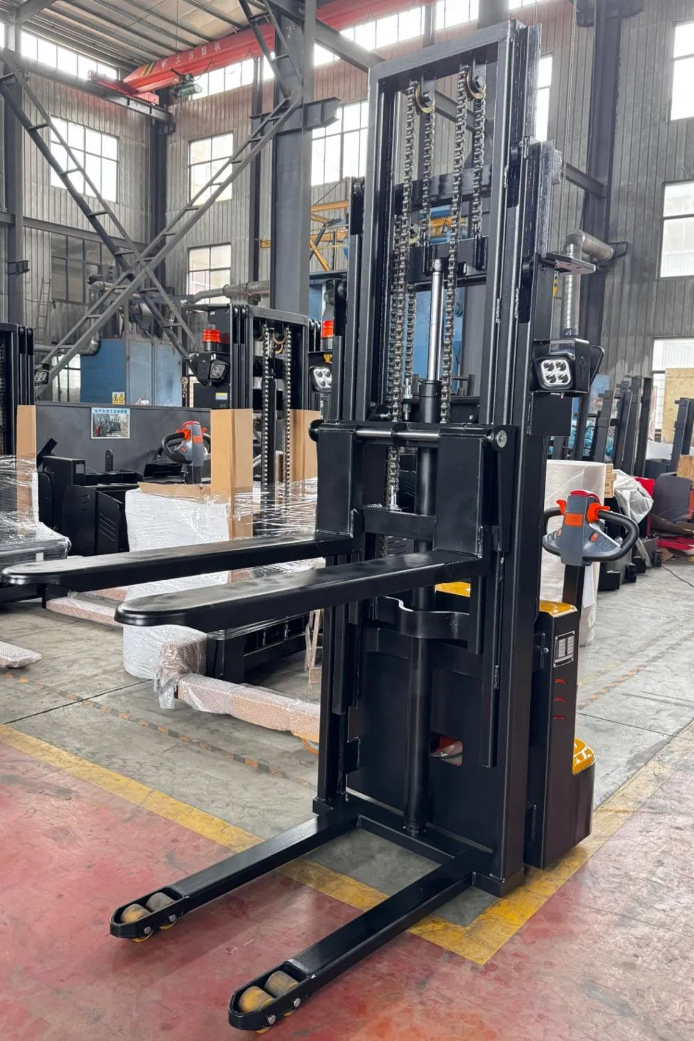 Heavy-Duty Walk-Behind Electric Pallet Stacker Battery Forklift 1500kg with 1.6-3m Lift Height