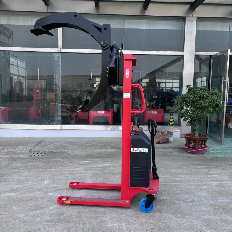 Rotates 360 Degrees Semi Electric Drum Stacker Roll Lifter with Roll Clamp