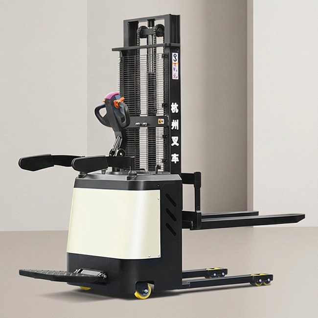 Hangcha Walk-Behind Battery Charger Full Narrow Aisle All Terrain Electric Pallet Stacker PU Tire for Indoor and Outdoor 1.5 Ton 2 Ton Electric Stacker