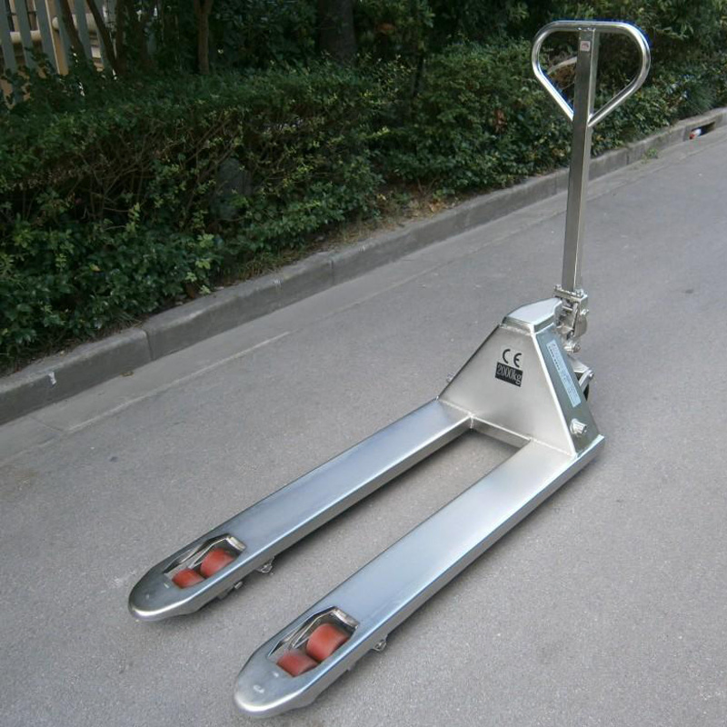 Stainless Steel Jack Fork Lift Adjustable Handling Tools Hand Pallet Truck