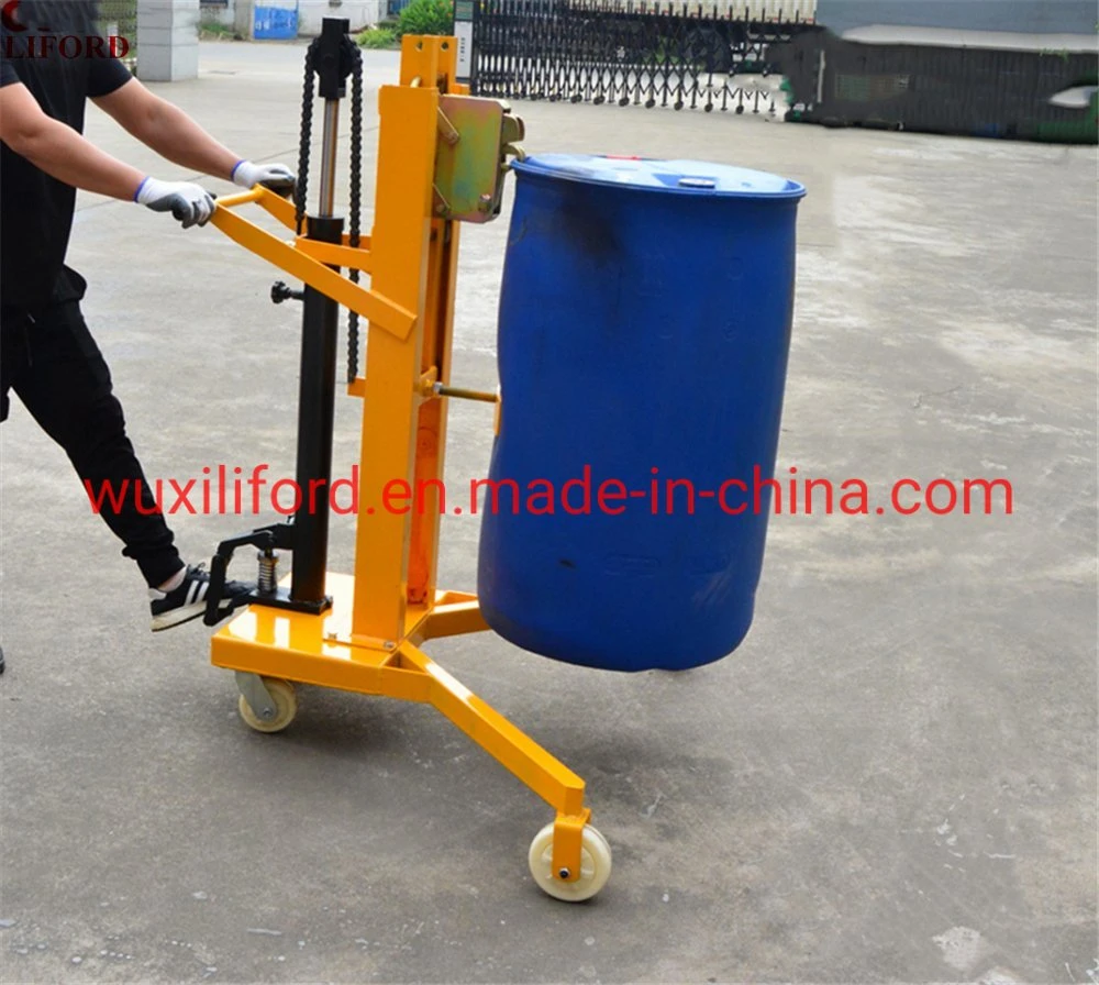 450kg Hydraulic Drum Trolley Manual Drum Positioner Drum Handler with Weighing Scale Dtf450b-1