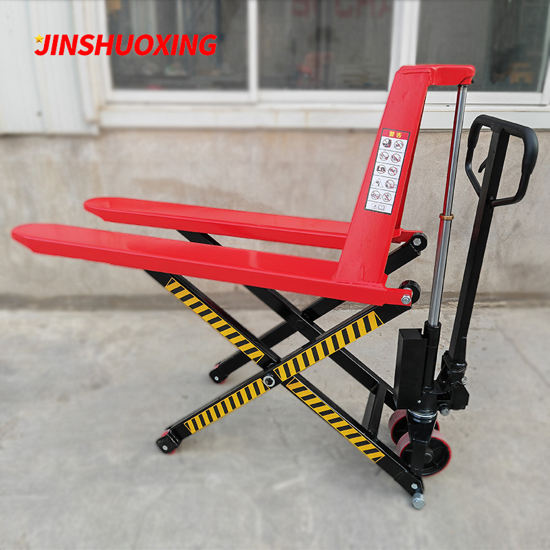 1t 1.5t Manual High Lift Hydraulic Pallet Truck Scissor Lift Mini Hand Scissor Lift