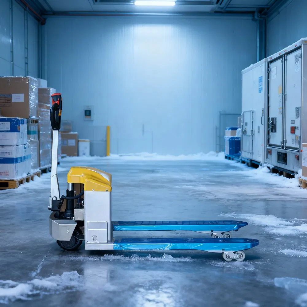 Zinc-Plated IP-Rated Customized Pallet Truck for Cold Chain Distribution