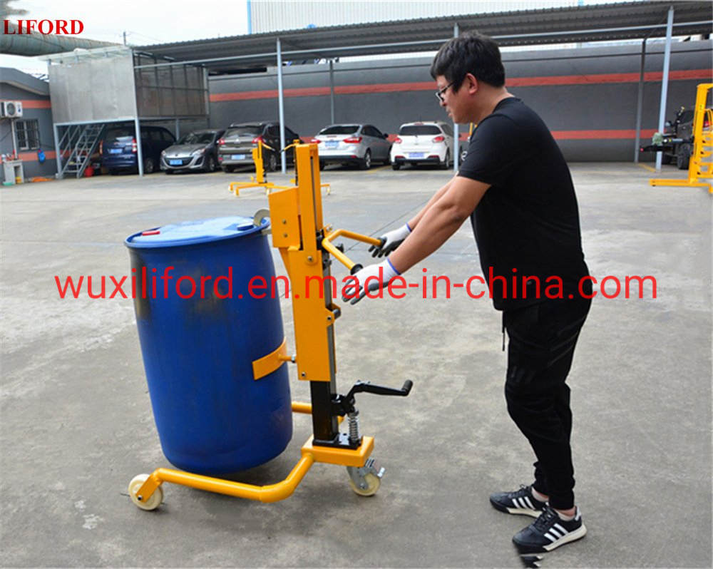 350kg Capacity Hydraulic Drum Equipment Manual Drum Handler Truck with Straddle Leg
