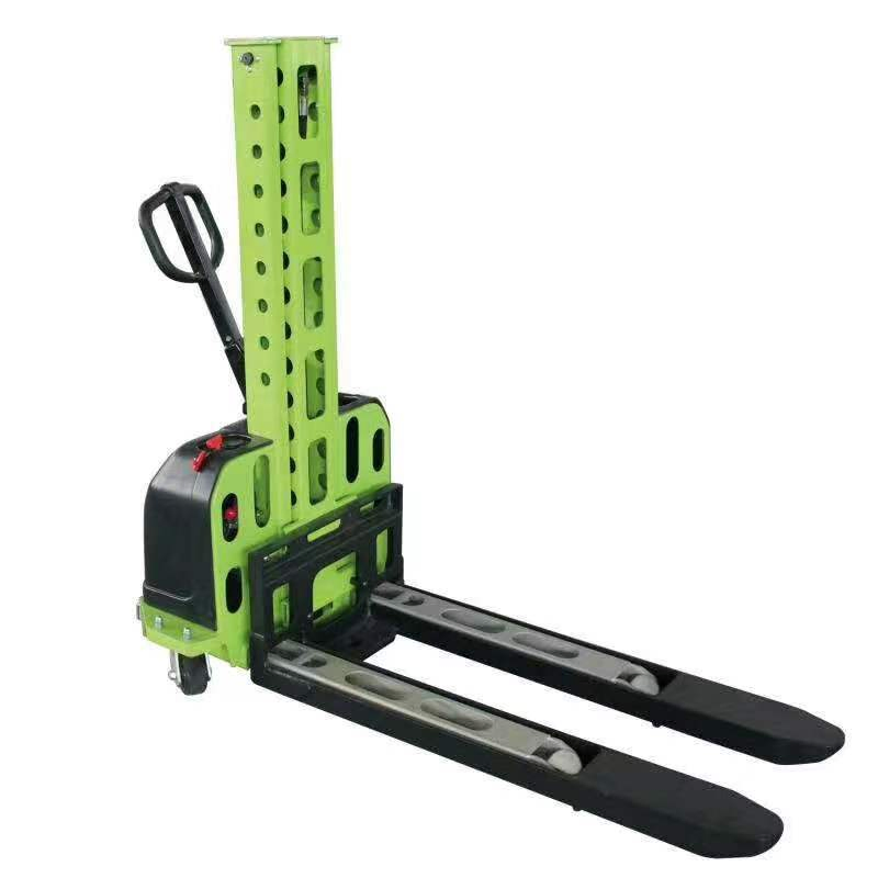 300/500/700/1000/1300/1500kg Warehouse Equipment Semi Full Electric Self-Lifting Loading Pallet Loader Stacker Mounted Forklift Truck with Lithium Battery 1.6m