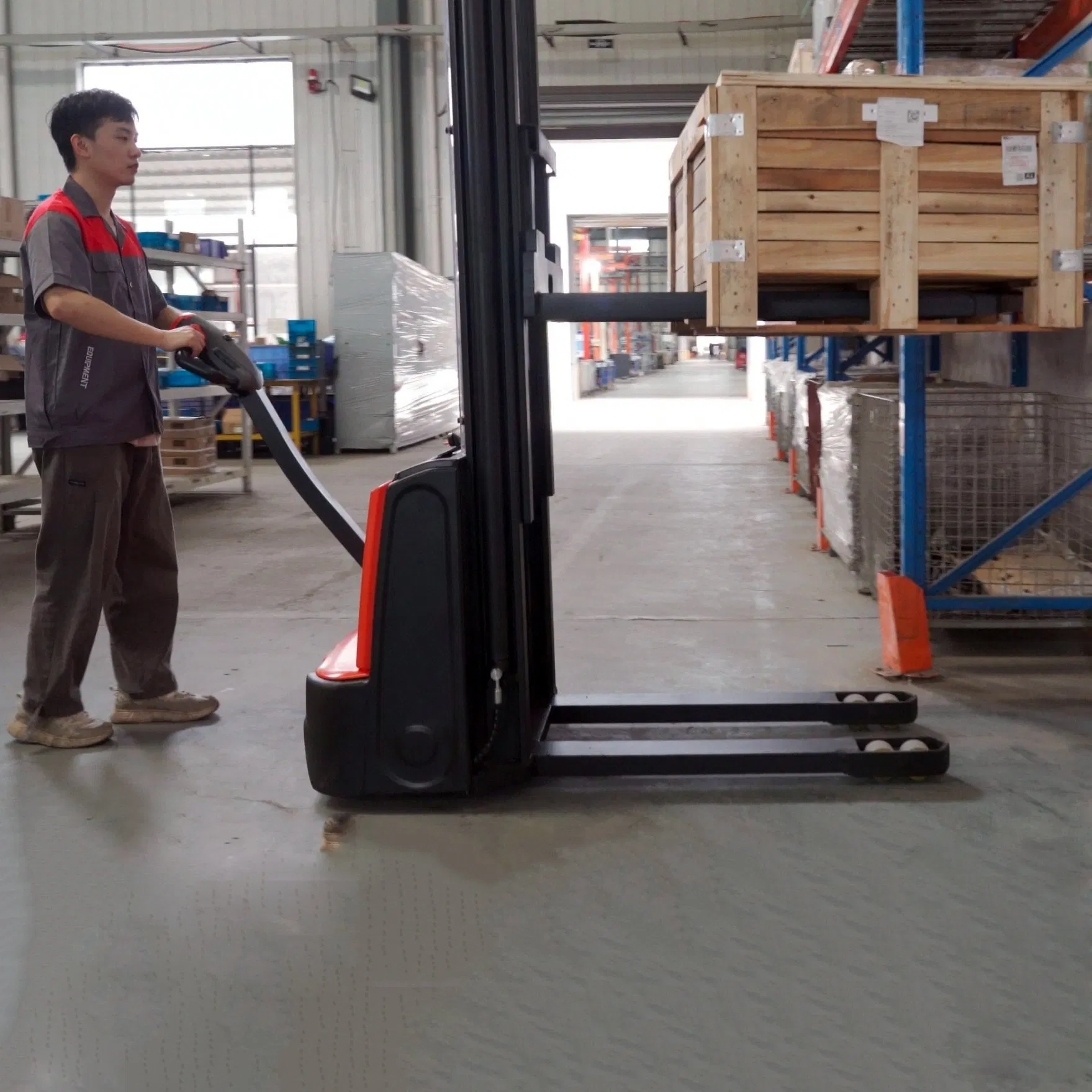 Electric Reach Pallet Stacker with ISO/CE Certification for Warehouse Multipurpose Lifing Rack