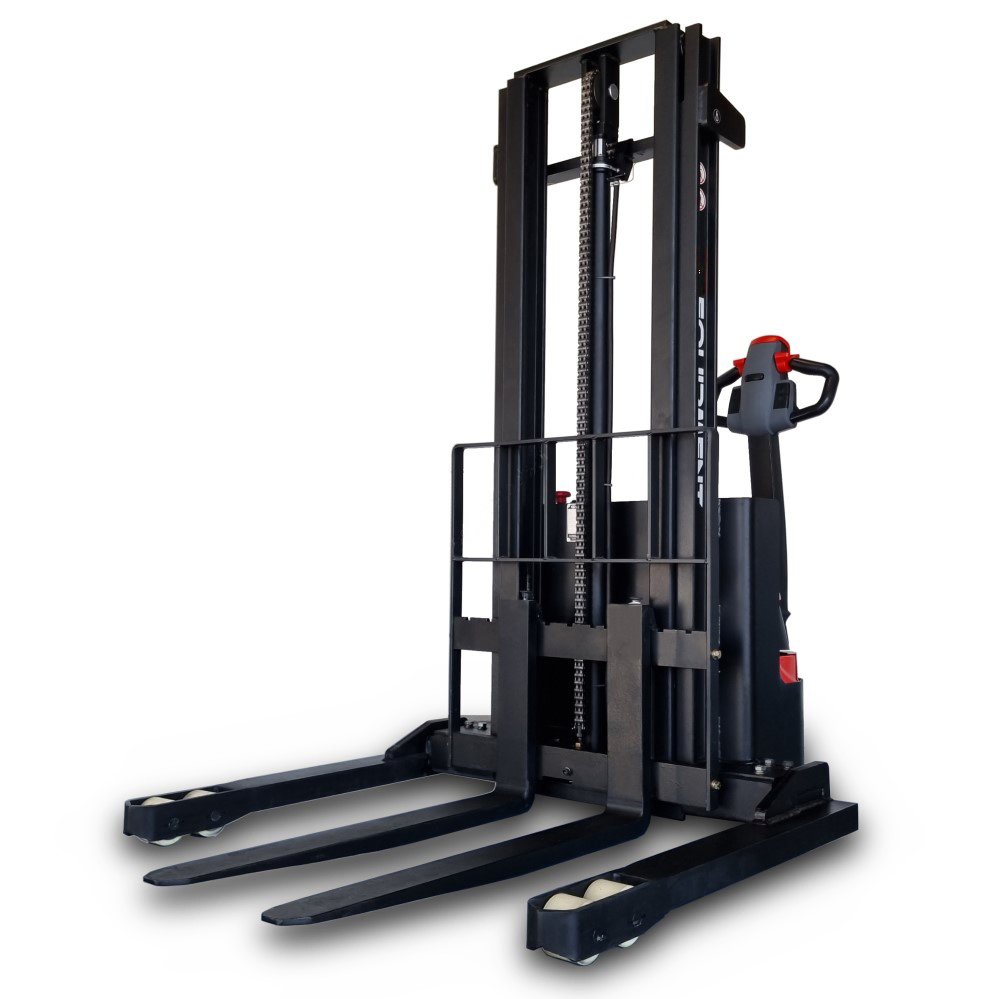 1.5 Ton Double Mast Manual Electric Walkie Pallet Stacker with Adjustable Forks