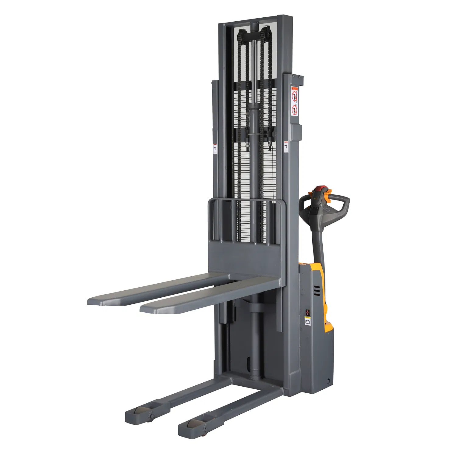 Electric Stacker with Intuitive Standard Handle for Pedestrian Operation