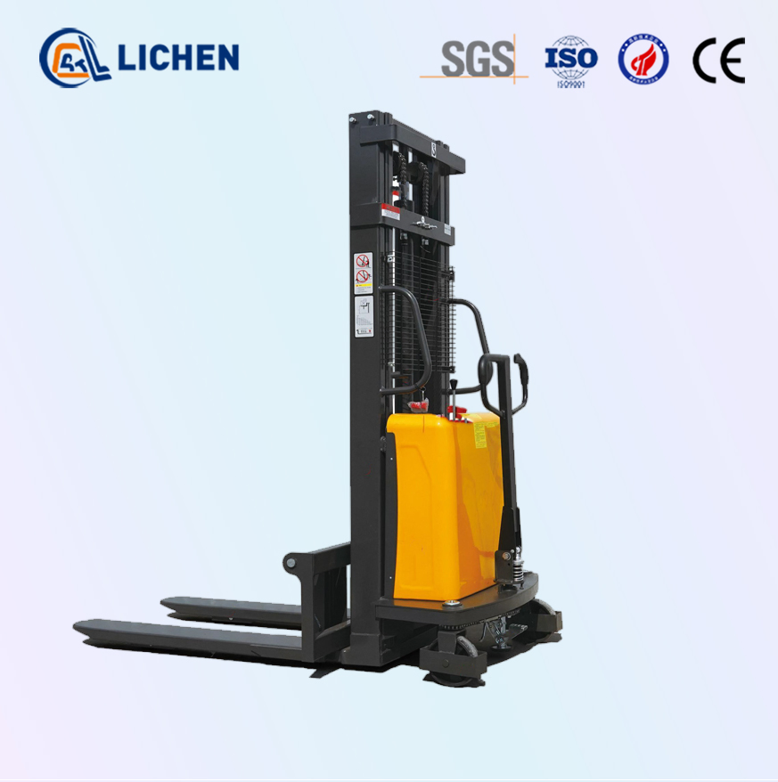 Electric Forklift, 2 Tons, Small Warehouse Pallet Transport Vehicle, Semi-Electric Stacker-Reclaimer, Hydraulic Lift, Stacker-Reclaimer with Lifting Function