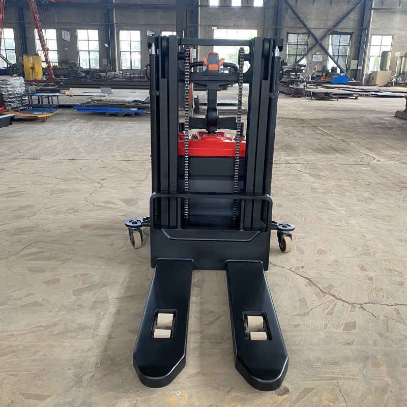 Double Reach Flexible Maneuverability Walkie Semi Electric Pallet Stacker
