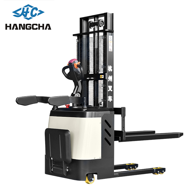 Hangcha Walk-Behind Battery Charger Full Narrow Aisle All Terrain Electric Pallet Stacker PU Tire for Indoor and Outdoor 1.5 Ton 2 Ton Electric Stacker