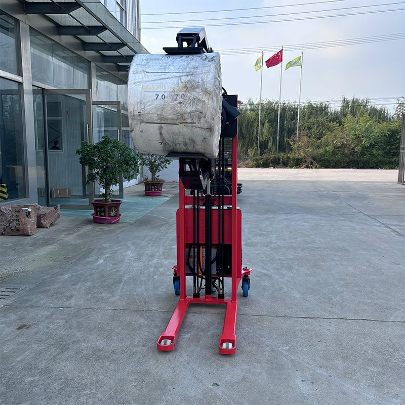 Rotates 360 Degrees Semi Electric Drum Stacker Roll Lifter with Roll Clamp