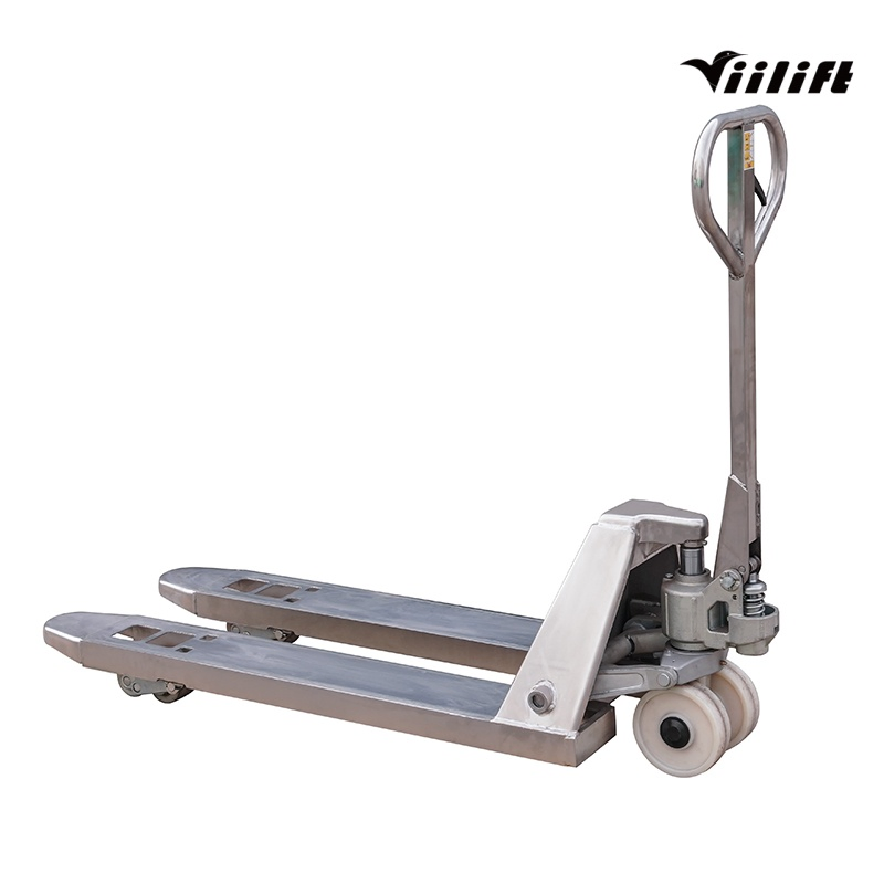 Stainless Steel Pallet Truck with Hydraulic Jack, 500kg-2000kg Load, Chemical Resistant