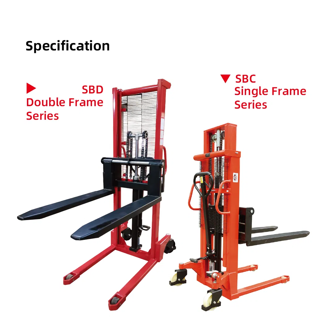 Seagull 500kg 1000kg 1500kg 2000kg Single/Double Frame Series Hydraulic Hand Forklift Manual Stacker
