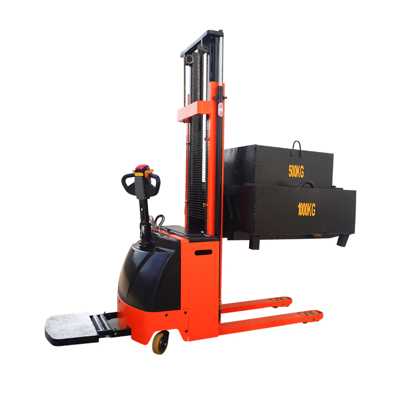 Full-Electric Lift Electric Forklift 1000kg 1500kg 2000kg Battery Powered Pedestrian Pallet Stacker
