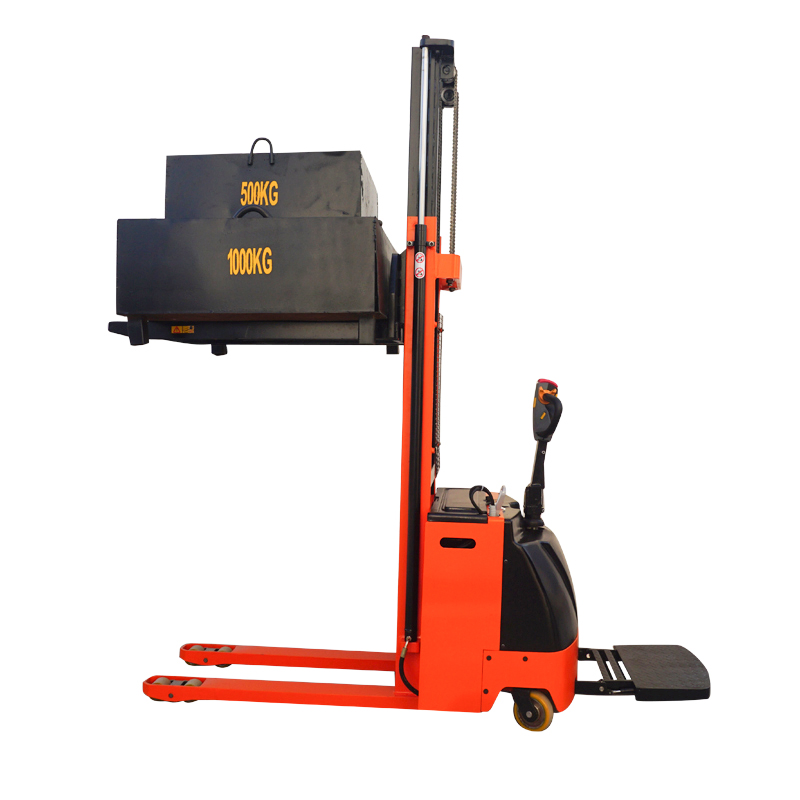 Full-Electric Lift Electric Forklift 1000kg 1500kg 2000kg Battery Powered Pedestrian Pallet Stacker