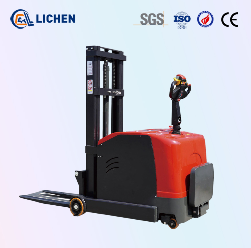 Counterbalanced Stand-up Electric Stacker 1ton 1.5ton 3m Pedestrian Electric Pallet Stacker with CE Authentication