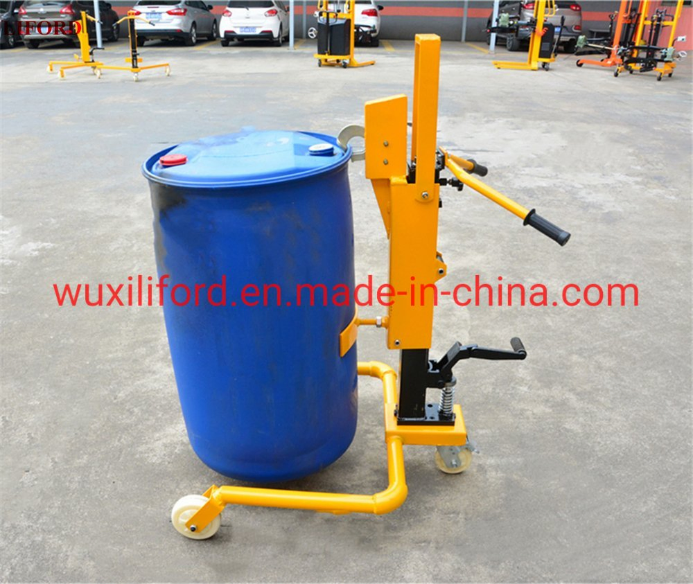 350kg Capacity Hydraulic Drum Equipment Manual Drum Handler Truck with Straddle Leg