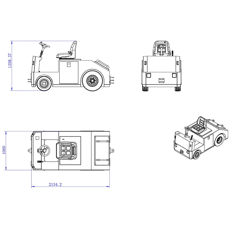 Nergy Mining Airport Hotel Towing Truck Electric Tow Tractor Trailer Trail Car for Sale