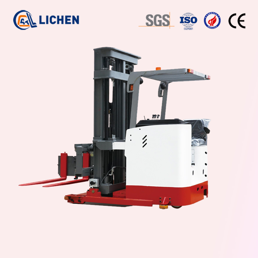 Full Electric Very Narrow Aisle Turret Truck 1.6t 3-Way Pallet Stacker Seated Three-Way Stacking Truck for Sale