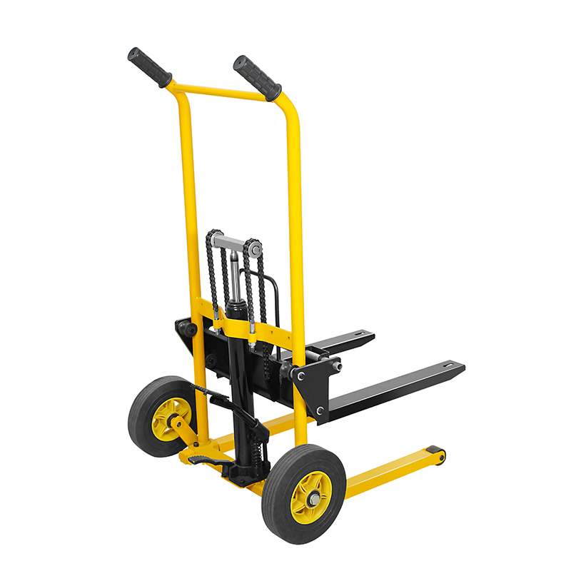 Bulk Order 200kg 300kg Foldable Portable 900mm 1300mm Height Compact Mini Hand Operated Reach Stacker Light Duty Small Manual Hydraulic Pallet Stacker Trolley
