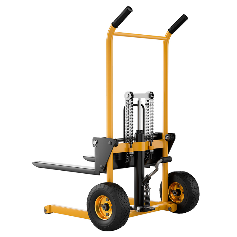 Bulk Order 200kg 300kg Foldable Portable 900mm 1300mm Height Compact Mini Hand Operated Reach Stacker Light Duty Small Manual Hydraulic Pallet Stacker Trolley