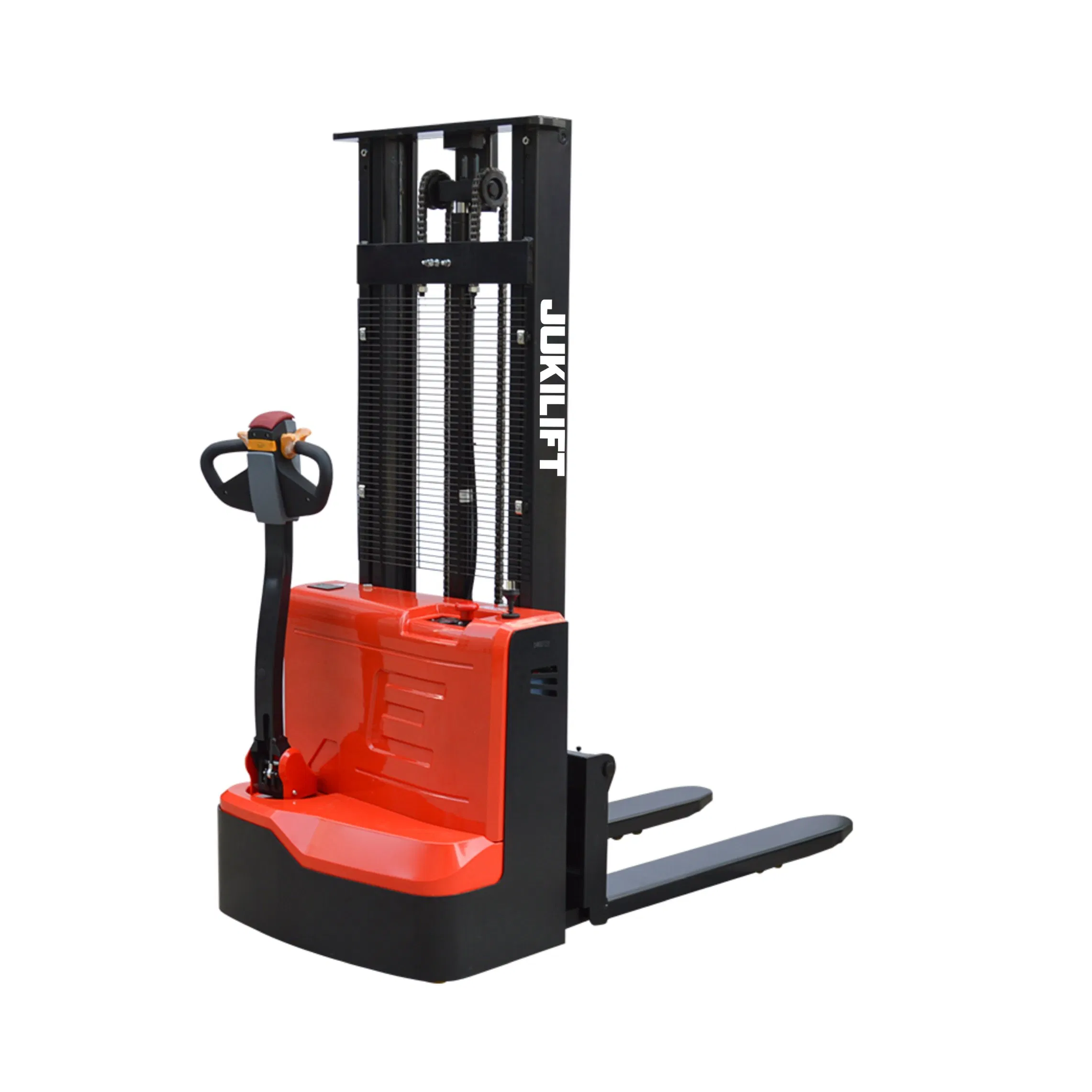 Full Electric Self Loading Forklift Stacker 500kg 1000kg Walk Behind Hydraulic Self Lifting Pallet