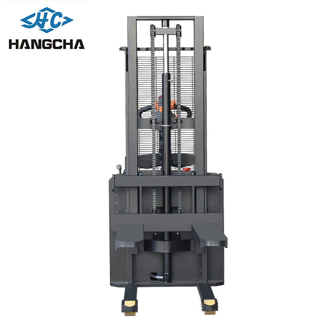 Hangcha Walk-Behind Battery Charger Full Narrow Aisle All Terrain Electric Pallet Stacker PU Tire for Indoor and Outdoor 1.5 Ton 2 Ton Electric Stacker