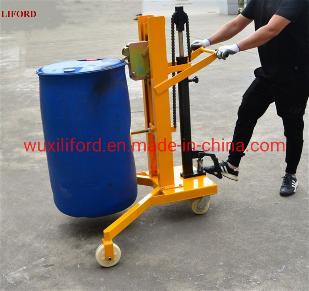 450kg Hydraulic Drum Trolley Manual Drum Positioner Drum Handler with Weighing Scale Dtf450b-1