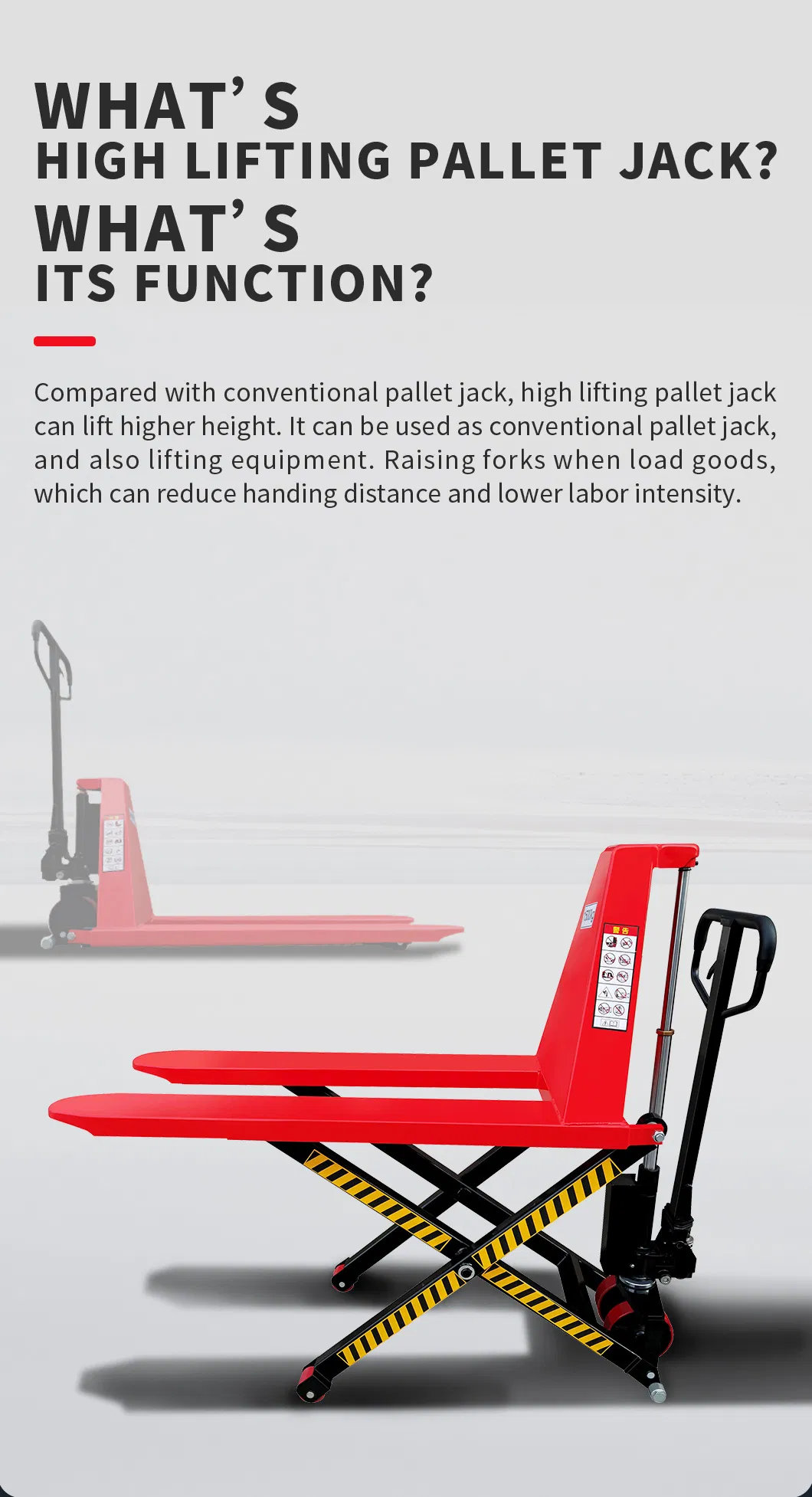 Manual High Lift Hydraulic Pallet Truck