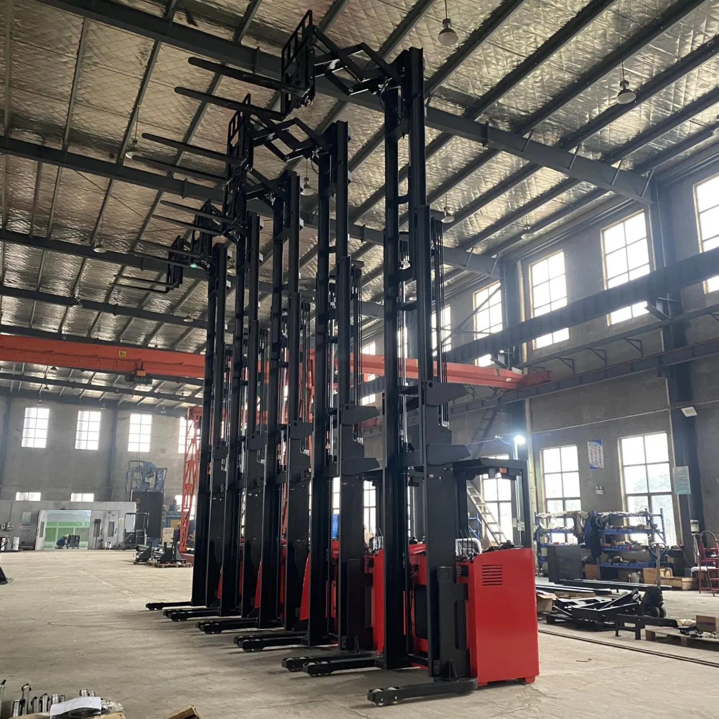 Electric Double Deep Reach Scissor Lift Truck with Electronic Steering Forklift