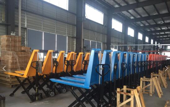 High Lift 1ton 1.5ton Hydraulic Scissor Lift Hand Pallet Truck with 80cm Lift Height