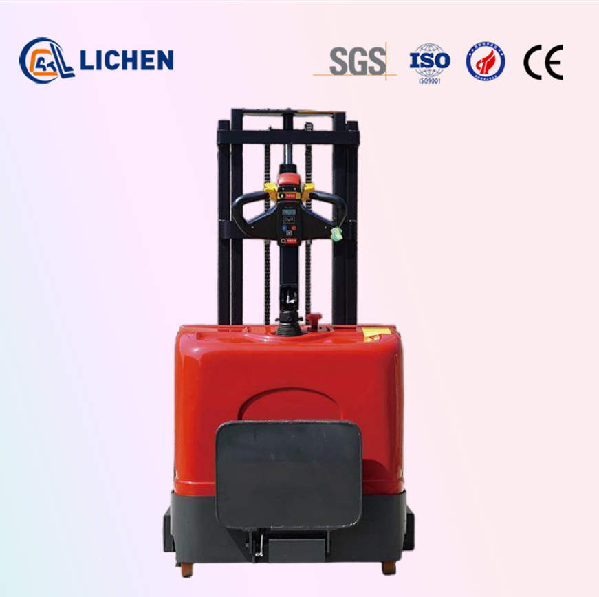 Counterbalanced Stand-up Electric Stacker 1ton 1.5ton 3m Pedestrian Electric Pallet Stacker with CE Authentication