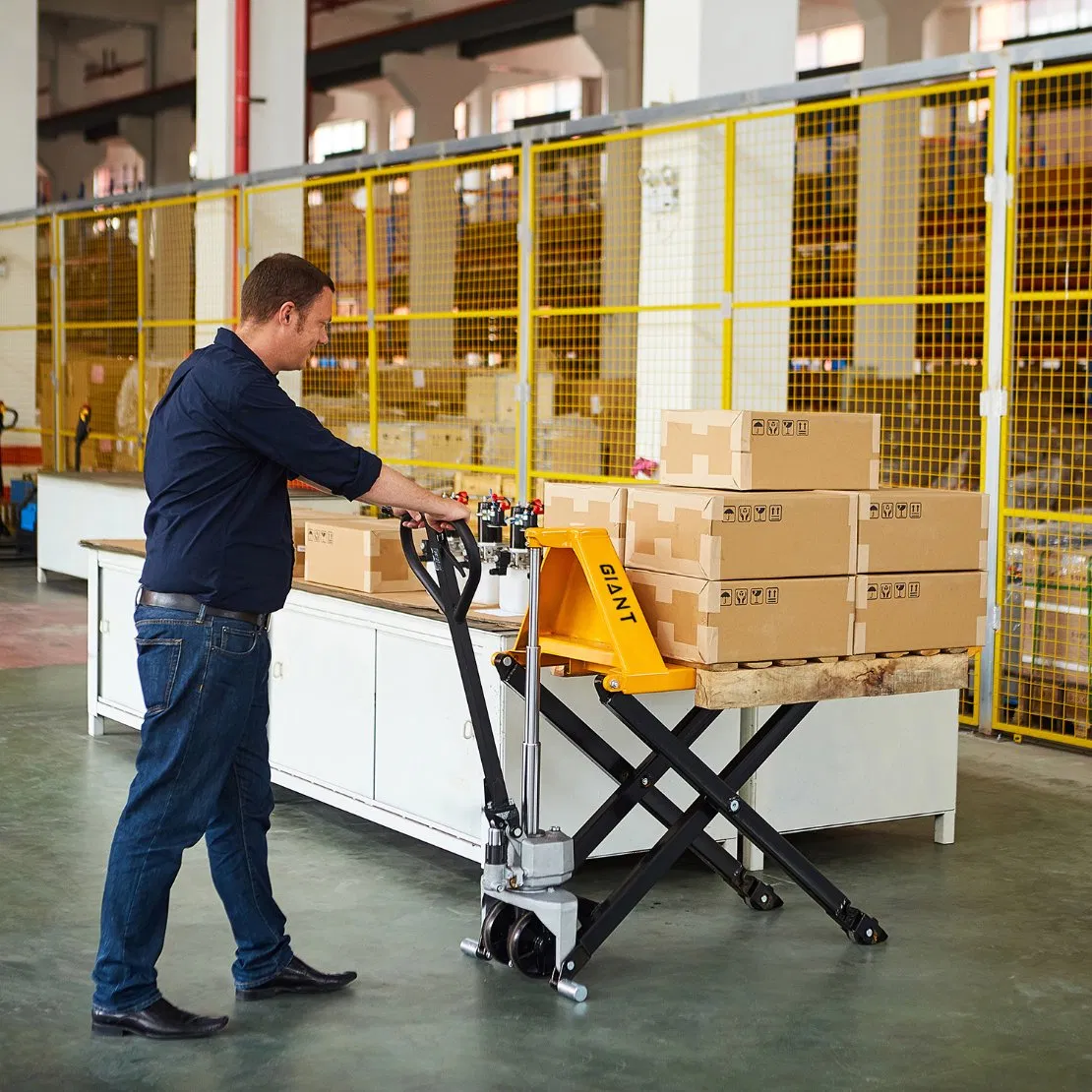 Pallet Lift Truck Manual Hydraulic Pallet Scissor 2200lbs 1000kgs Capacity High Lift Truck (JF)