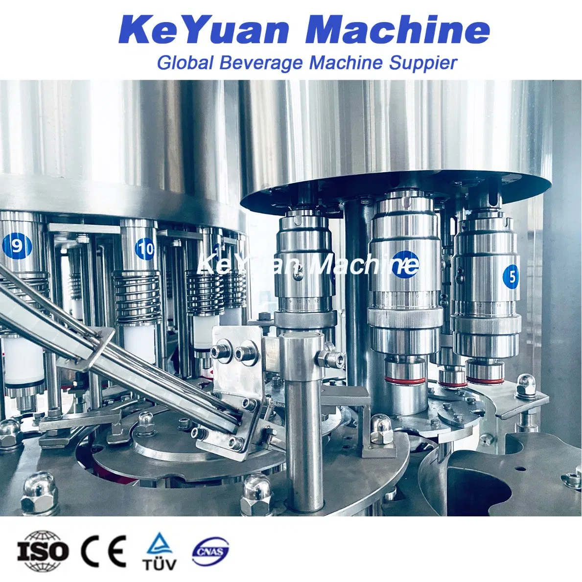 Reliable Automatic 3-in-1 Filling Machine with PLC (2000-12000BPH, PET Bottle)